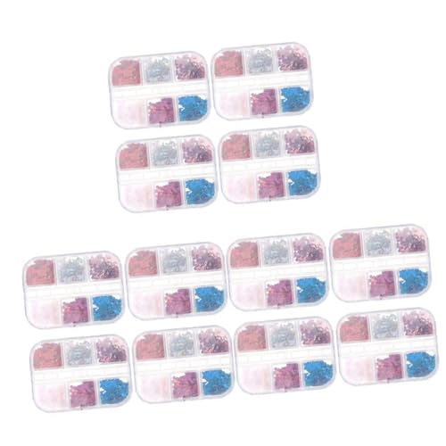 Housoutil 12 Kisten Nagel Schmetterling Pailletten nail glitter nagelglitzer Flatback-Strasssteine holografischer klobiger Glitzer Nageldekorationen für Nagelkunst Schmetterlinge Nägel Patch von Housoutil