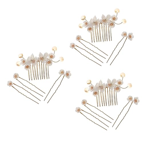 Housoutil 12 Stk Blumen Seithaar Kamm Haarspangen Haarschmuck Haarklammer Haarnadel Haarstäbchen Blumenstift Haarstab Für Brötchen Haarknotennadel Hochzeitskleid Legierung Damen Haare Hoch von Housoutil