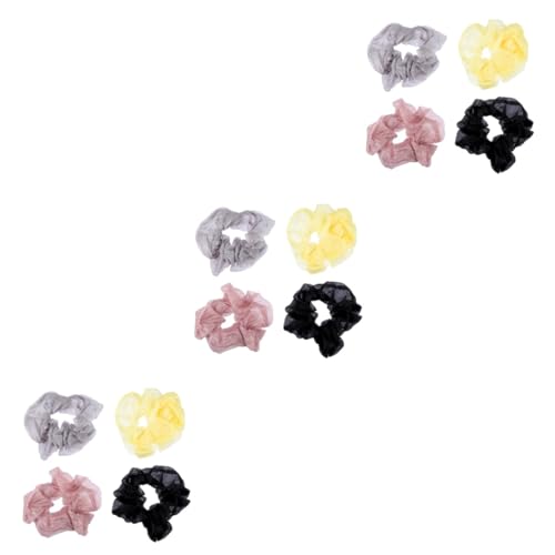 12 Stk Haarseil haarschmuck Haarbänder Farbe elastisches Haar Organza Haargummis Tiara Haarverzierung Haarband lockig Stirnband Seersucker Kopfbedeckung Mädchen Haarring Chiffon von Housoutil