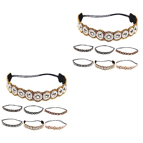 Housoutil 12 Stk Perlenstirnband Haarschmuck Haargummis Mit Perlen Neuartige Kopfbedeckung Hochzeit Stirnband Haar-charme Frauen Tiara Einzigartig Glas Damen Perlenstickerei von Housoutil