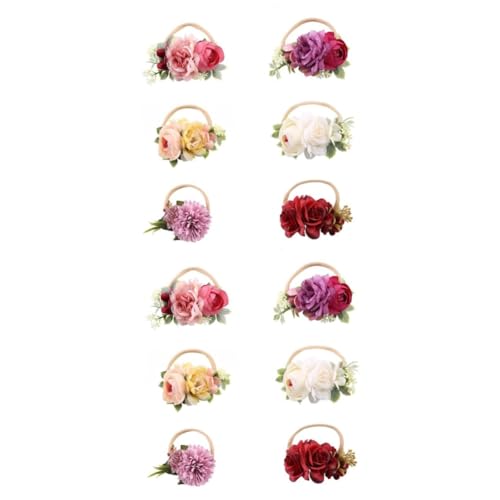 12 Stk Stirnband für Blumenkinder hair accessories for girls hochzeitshaar schmuck Haarbänder Haargummis für Kleinkinder Haarband mit Blumen für Kleinkinder Blumenstirnband Baby von Housoutil