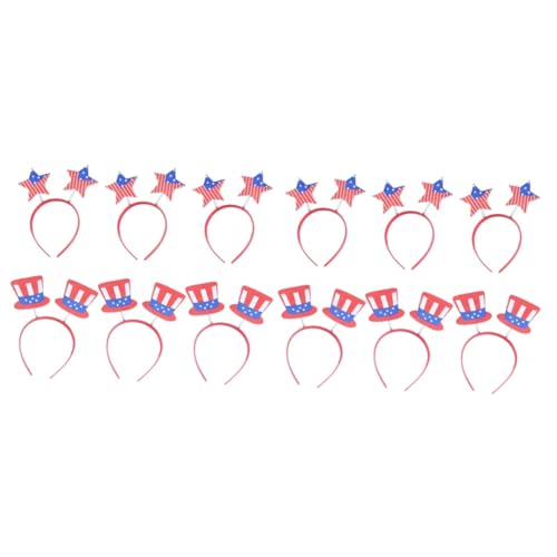 Housoutil 12 Stk amerikanische flagge Haar Stirnband Lieferungen zum Nationalfeiertag Kopfbedeckung Kind von Housoutil