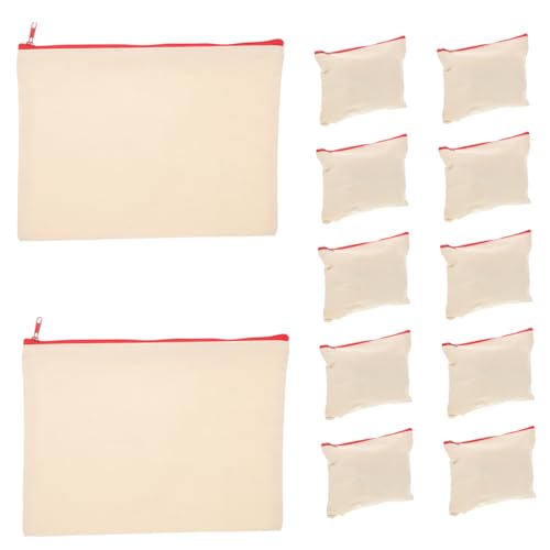 Housoutil 12 Stück Teiliges Canvas Federmäppchen Quadratisch Solide Farben Robust Großer Stauraum Glatter Reißverschluss Leicht Vielseitig für Schule und Büro Zufällige von Housoutil