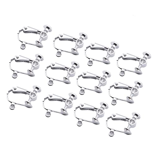 Housoutil 12 Stück Teiliges Silber Ohrclips mit Loch Non Pierced Ohrschmuck für Damen Leichte Flache Clip Ohrringe Vielseitig Tragbar für Alltag Party Schule und Reise von Housoutil