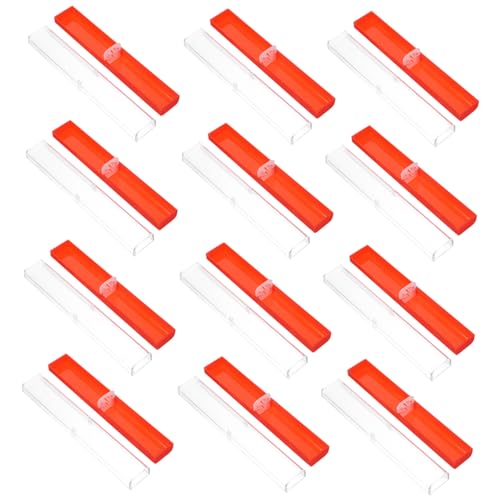 Housoutil 12Stücke Stiftetuis Halbransparente Kunststoffboxen Für Stifte Und Schreibwaren Für Und Aufbewahrung Füllfederhalter Kugelschreiber von Housoutil