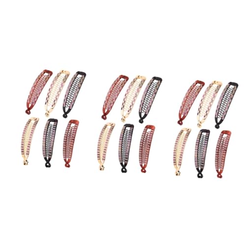 Housoutil 18 Stk Haarnadel Haarkammklammern Vintage Klammerkämme Banane Haarklammer Strasssteine Hochsteckfrisur Pferdeschwanz-Clip Haarspangen mit Strass wild Kopfbedeckung Damen Plastik von Housoutil