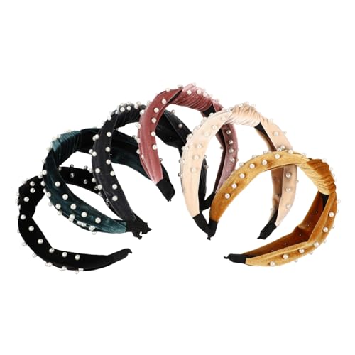 Housoutil 18 Stk Perlgeknotetes Stirnband Haarschmuck Haargummis Tiara Haarband Frauen Stirnband Elegante Geknotete Plüschkopfbedeckung Flanell Binden Schal Fräulein von Housoutil