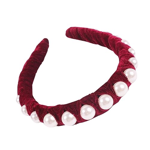 Housoutil 1stk Perlenkopfschmuck Haarschmuck Haarband Haargummis Für Frauen Haargummis Mit Perlen Haarbänder Vintage-stirnbänder Für Frauen Haarreif Aus Perlen Tiara Wild Mädchen Stirnband von Housoutil