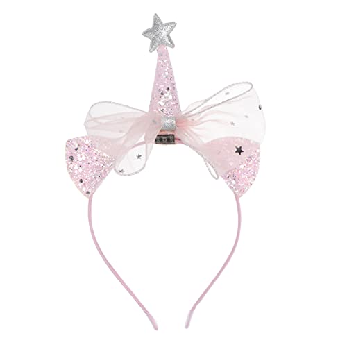 Housoutil 1Stk Stirnband kinder dekor Strass-Kopfschmuck funkeln Party-Haarreifen Katze weihnachtsdeko Haarschmuck Haarband für Party Krone Zauberstab Mädchen Plastik Rosa von Housoutil