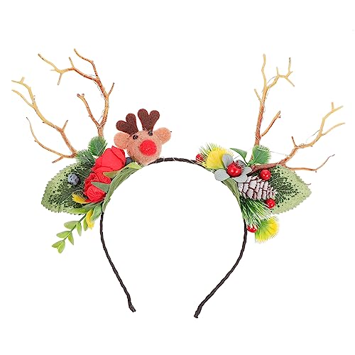 Housoutil 1stk Weihnachtsstirnband Hirschgeweih Stirnband Weihnachtskopfbedeckung Leuchtende Dekorationen Geweih Kopfbedeckung Haarspange Aus Rentiergeweih Tiara Cosplay Tuch Damen Stoff von Housoutil