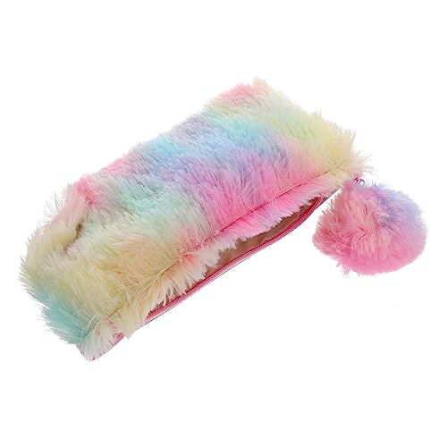 Housoutil 1Stück Entzückendes Plüsch Mäppchen Regenbogenfarben Stylische Schreibwaren Für Studenten Leicht Und Platzsparend Mit Robustem Reißverschluss Für Stifte Und Kleine von Housoutil