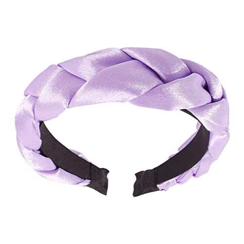 1Stk gepolstertes Stirnband Spa-Stirnband Kreuz Stirnband Vintage gepolsterter Haarreifen stirnband geflochten gewebtes haarschmuck flechten Kopfbedeckung Südkorea Damen Violett von Housoutil