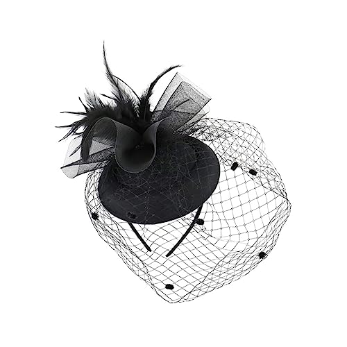 Housoutil 1stk Haarnadel Mit Blumenhut Haargummis Für Mädchen Fascinator-hüte Fascinators Hut Blumenschleier Netz Foto-requisiten-kopfschmuck Nettogarn Schleife Mini Gittergewebe Damen von Housoutil