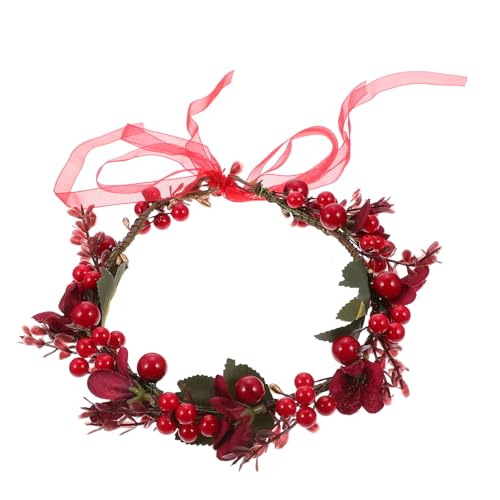 Housoutil 1Stk Weihnachtskranz Weihnachtsgirlande Haarbänder für Mädchen Haargummis für Mädchen Haarband Hochzeitsdekoration Haarschmuck für die Braut eleganter Kranz Rattan von Housoutil