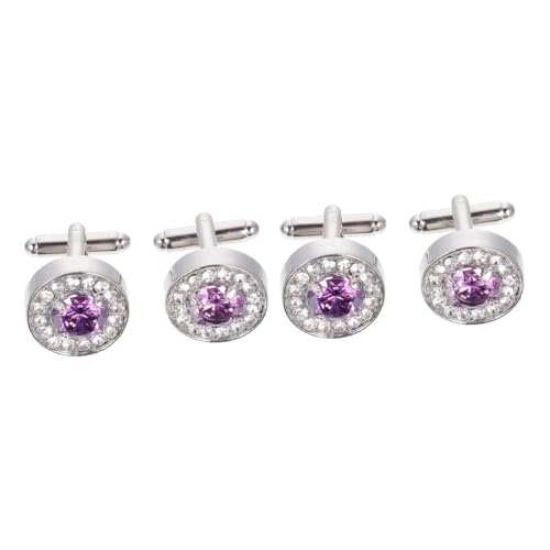 Housoutil 2 Paare Manschettenknöpfe Herren Legierung mit Funkelnden Strasssteinen Retro Cufflinks für Anlässe für Hochzeiten und Festliche Events von Housoutil