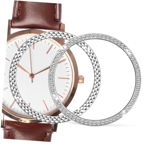 Housoutil 2 STK. Teiliges Silbernes Metall Uhrgehäuse Langlebiger Ersatzring mit Design Klassischer Stil Vielseitig für Damen und Herren Modisches Uhrzubehör für Arbeit und von Housoutil