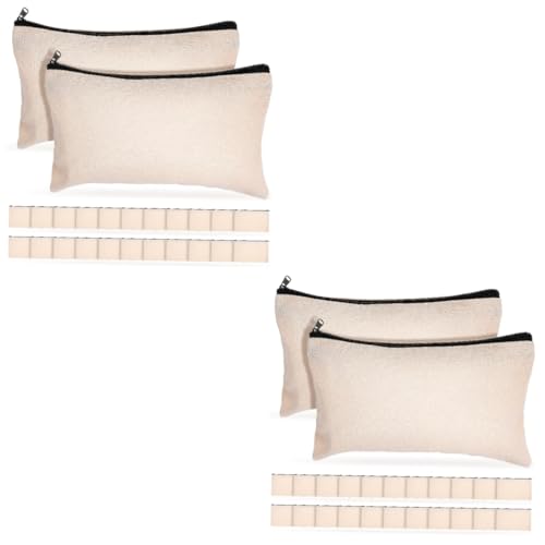 Housoutil 2 Sätze Canvas Reißverschlussbeutel Tragbare Kosmetik Und Federmäppchen Für Vielseitige Aufbewahrung Für Reisen Und Persönliche Gestaltung 25 Stück * 2 von Housoutil