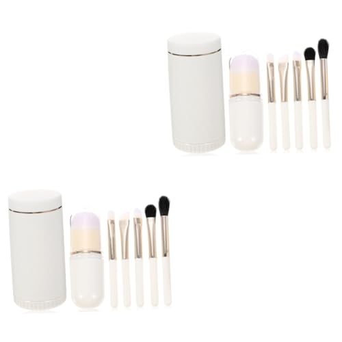 Housoutil 2 Sätze Make-up-pinsel-set Praktische Schminkpinsel Reise-make-up-pinsel Make-up-pinsel-organizer Für Den Schminktisch Mini Kosmetik Bürste Behandeln Reisen Wolle Weiß von Housoutil