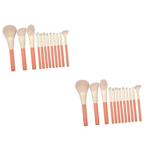 Housoutil 2 Sätze À 12 Stück Make-up-Pinsel-Set Lidschatten Pinsel Foundation-Pinsel flüssiges Auge Make-up Pinsel Schminkpinsel mit Holzgriff Puderpinsel Mädchen einstellen Suite Kunstfaser von Housoutil