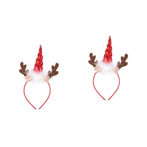 Housoutil 2 Stk Einhorn-Elch-Stirnband weihnachts kopfschmuck weihnachtskopfschmuck Weihnachtsengel Haarreif genschenkideen niedlich schmücken Haarring Haarschmuck Kind Kopfbedeckung von Housoutil