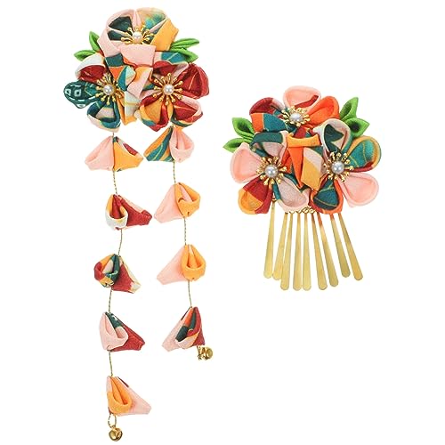 Housoutil 2 Stk Exquisiter Kopfschmuck Blumenstirnband Feine Haaraccessoires Haarspangen Für Damen Haar Klammern Frauenhaare Bastelschere Haarschmuck Modische Kopfbedeckung Kind Japan Kimono von Housoutil