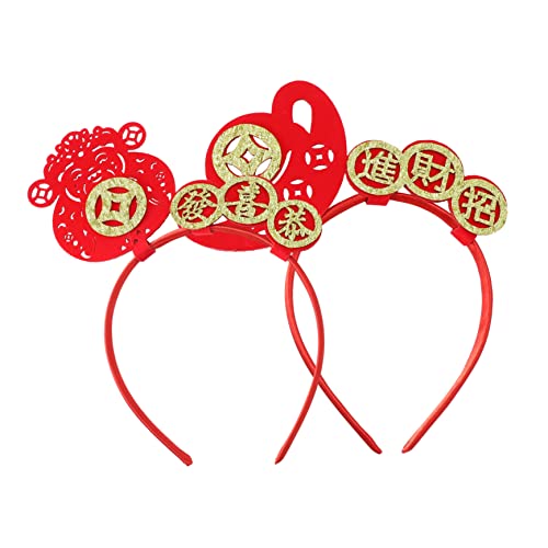 Housoutil 2 Stk Stirnband Haarschmuck bling dekor Afro-Scrunchie für lockiges Haar Haargummi Geschenk kinder haarband Stirnbänder im Kupfermünzen-Design Mode schmücken China von Housoutil