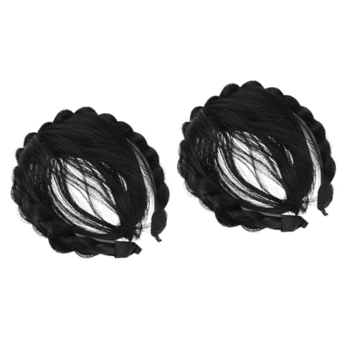 Housoutil 2st Haar Stirnband Perücke Haarband Dreadlock-haargummi Zopfhaar-accessoires Silbernes Stirnband Geflochtene Haarstirnbänder Fälschung Weben Hochtemperaturdraht Damen Flechten von Housoutil