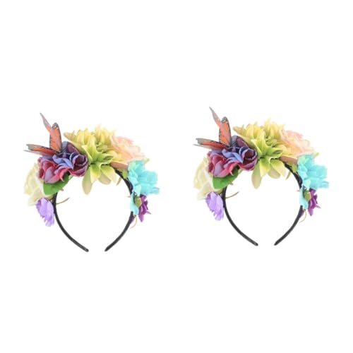 Housoutil Mexikanische Kopfbedeckung 2 Stück Der Blumenkopf Knopf Urlaub Party-Kopfschmuck von Housoutil