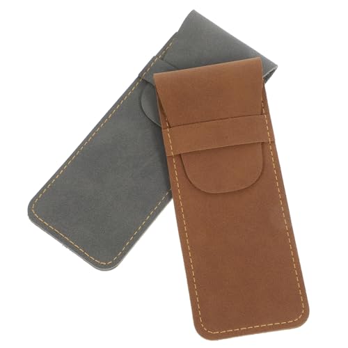 Housoutil 2 Stück Etui doppelmäppchen federmäppchen stiftbox stiftetasche zeichnertasche Beutel Fall Füller Brunnen Inhaber Schutztasche für Stifte Füllfederhaltertasche Stifttaschen Leder von Housoutil