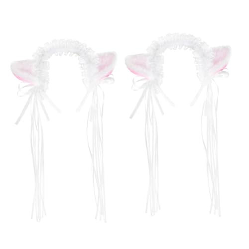 Housoutil 2 Stk Japanisches und koreanisches Mädchen-Stirnband Haarbänder Cosplay-Stirnband Tiara kuscheltier Cosplay-Katze-Stirnband Stirnband mit Katzenohren Süss Stoff von Housoutil