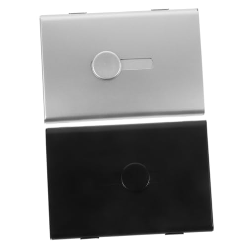 Housoutil 2stücke Kartenhalter Aus Metall Visitenkartenetui Mit Herausziehbarem Design Karten Organizer Für Visitenkarten Kreditkarten Ausweise Und Tragbar Für Büro Und Reise von Housoutil
