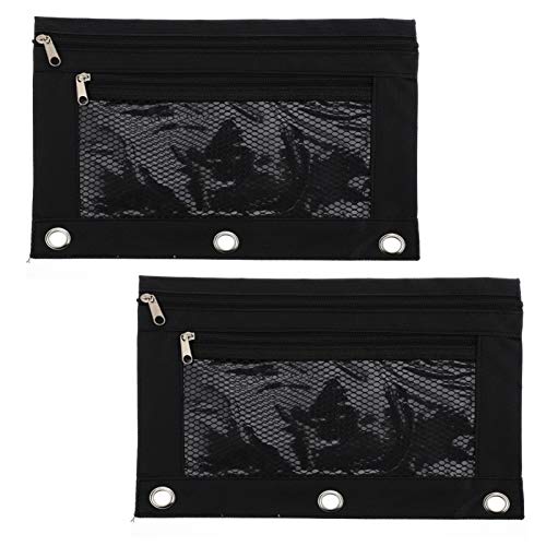 Housoutil 2stücke Stiftetasche Mit Netzfenster Und Reißverschluss Design Für Schreibwaren Zum Aufbewahren Von Stiften Bleistiften Und Anderen Schulartikeln von Housoutil