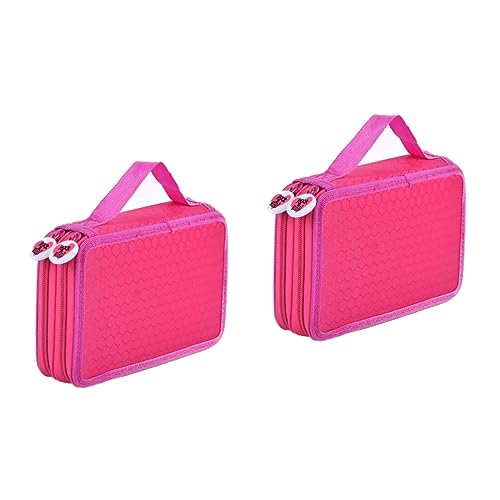 Housoutil 2 Stück Multifunktionale Fächer Stiftemappe Rosé mit Zwei Lagen Große Kapazität für Aquarellstifte Gelstifte Buntstifte und Klassische Schreibgeräte Praktisch für Reisen und Alltag von Housoutil