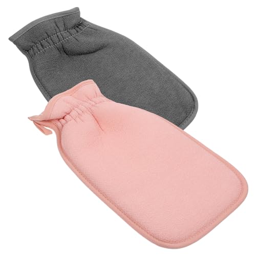 2St Sauberes Badetuch exfoliating glove exfoliate gloves Peeling-Handschuhe zum Duschen Dusch-Peeling-Handschuhe gefrostet Badehandschuhe Gemütlich Handtuch Schrubben Stoff von Housoutil