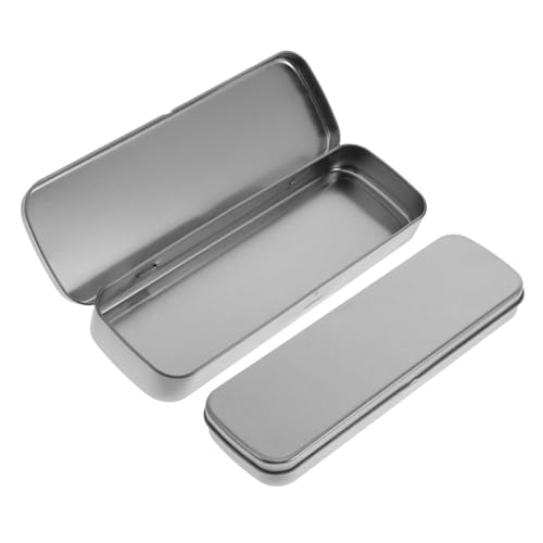 Housoutil 2stücke Metall-federmäppchen Aus Robustem Weißblech Mit Transparentem Deckel Für Aufbewahrung Von Schreibwaren Und Kleinen Toilettenartikeln Großpackung Mit Stücken von Housoutil