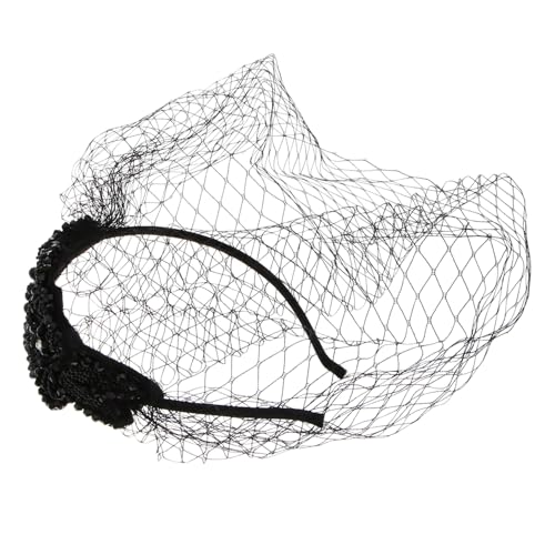 Housoutil 2st Maskerade-maske Vogelkäfig-schleier-stirnband Mesh-stirnband Schleier Faszinator Mädchen Schleier Stirnbänder Mädchen Hüte Damen Hut Frau Blütenkopf Halloween von Housoutil