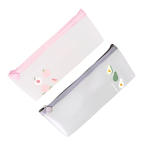 Housoutil 2 Stück Stiftetui mit Fruchtmuster Praktische Federmappe für Schule und Reisen Avocado Leicht Großer Stauraum für Schreibwaren und Kosmetik von Housoutil