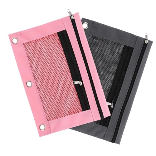 Housoutil 2 Stück Teiliges Oxford Federmäppchen mit Reißverschluss Doppellagige Organizer Hülle Multifunktionale Stifte und Dokumententasche für Schule Büro Praktischer Schreibwarenhalter von Housoutil