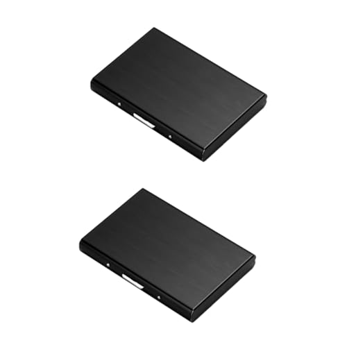 Housoutil 2 Stück Visitenkartenetui für Männer Robuster Business Case mit Einzigartigem Schwarzen Finish RFID Sicher und Leicht für Einfache Aufbewahrung von Kreditkarten und Visitenkarten von Housoutil