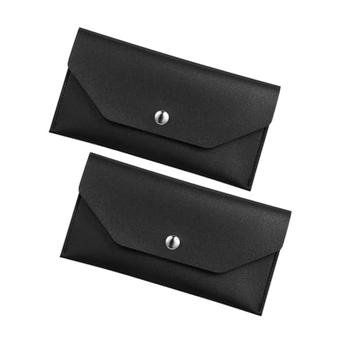 Housoutil 2 Stück Wiederverwendbare Pu-Leder Cash Envelope Wallet Budget Organizer mit Sicherer Fälschung-Leder Geldbörse für Bargeld Quittungen und Karten Staubdicht für Finanzplanung von Housoutil