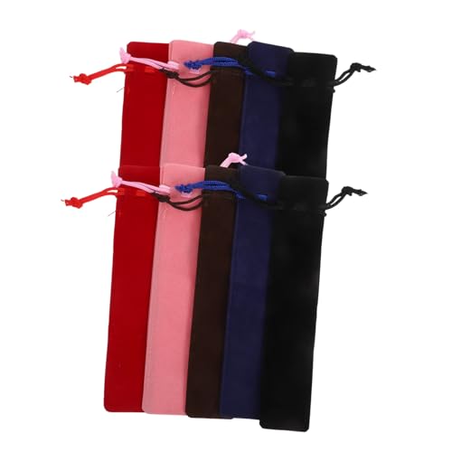 Housoutil 20 Stück Teiliges Velvet Stiftbeutel mit Kordelzug Doppelseitig Dickes Plüschmaterial Schützende Einzelschlauch-hülle Weicher Federmäppchenbeutel für Schule Büro Geschenk von Housoutil