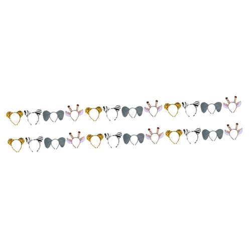 Housoutil 24 Stk Hasen-Stirnbänder tierische stirnbänder Tierstirnbänder Party Haarreifen kuscheltier Tiara Stirnbänder im Tierdesign Kopfschmuck Karikatur Stirnband Requisiten Kopfbedeckung von Housoutil