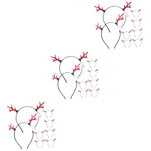 Housoutil 24 Stk geführter Geweih-Haarreif Ohr Haarreifen karnevalskostüme kinder faschingskostüme kinder Haarbänder weihnachtsdeko Haarreifen für Kinder leuchtende Haarreifen aus Geweih von Housoutil