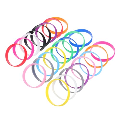 Housoutil 24 Stück Teiliges Silikonarmband Weiche und Langlebige Gummi Wristbands Wiederverwendbar für Festivals Sport und Party Geeignet für Altersgruppen Komfortabel und Farbenfroh von Housoutil