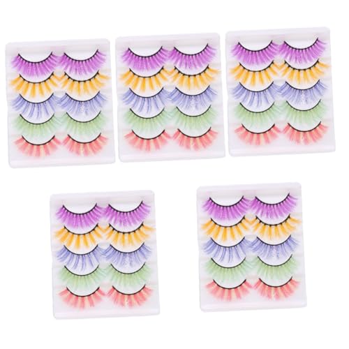 Housoutil 25 Paar farbige falsche wimpern Rollenspielkostüm Halloweenkostüm wiederverwendbare Wimpern 3d Make-up Wimpern Frauen falsche Wimpern dicht Lieferungen Fräulein Nachahmung von von Housoutil