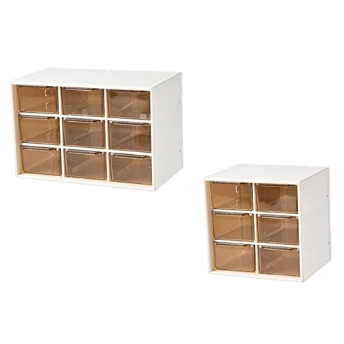 Housoutil 2Er-Box Aufbewahrungskiste Schreibtischschublade Bleistift pinsel unterteilt box Schmuck fach schublade Vorratsbehälter schubladenschrank Organisator für Damenkosmetik Schreibwaren von Housoutil