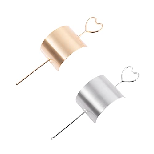 Housoutil 2St Einfache Herz-Haarnadel Seifendose Damen Haarschmuck elegant Haarspangen Essstäbchen aus Metall Clips für Haarschmuck Haarstock Manschette Stirnband Jacke von Housoutil