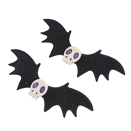 Housoutil 2St Halloween-Haarspangen Halloween Fledermausflügel Haarspange Halloween Haarspangen Klaue Haarklammer Haarnadel Haarpflegezubehör Kopfschmuck für Mädchen Schädel von Housoutil