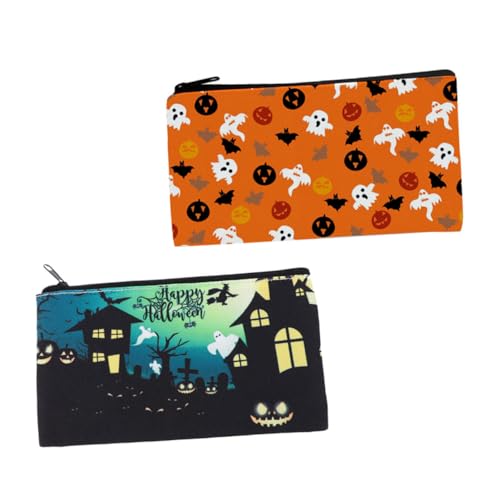 Housoutil 2St Halloween-Kosmetiktasche Kosmetiktasche für die Reise süße Kosmetiktasche Geldbörse Make-up-Taschen Make-up-Aufbewahrungstasche tragbare Make-up-Tasche Handy von Housoutil