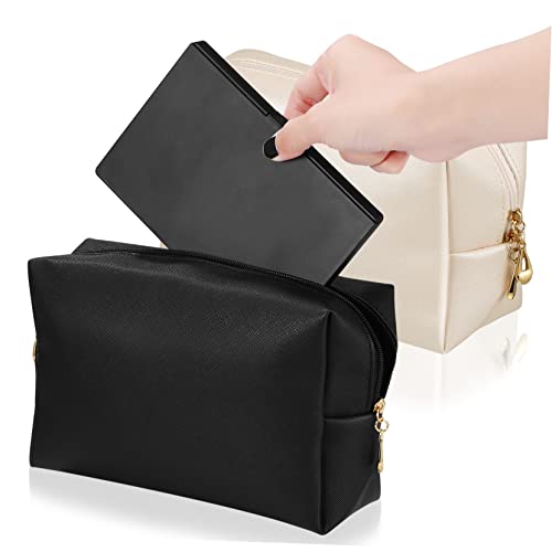 Housoutil 2st Kosmetiktasche Geldbörseneinsatz Schwarzes Make-up-etui Reise-toilettenartikel Süße Schminktaschen Kleine Tasche Fräulein Koreanische Version Pu Kleine Geldbörse von Housoutil